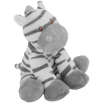 Sitting grey zebra with rattle - small