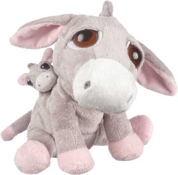 Pink donkey with baby - medium
