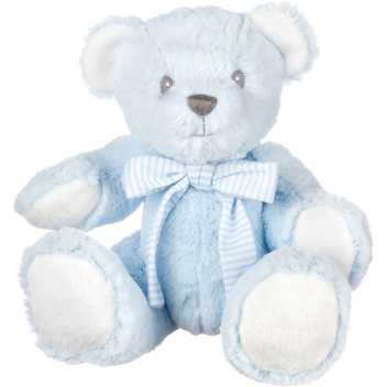 Blue bear with rattle - small