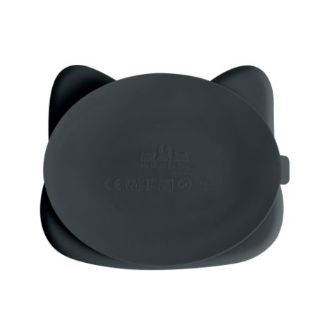 Cat stickie plate - charcoal - 2