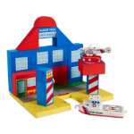 Large coast guard with ship and helicopter