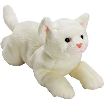 Resting white cat - large