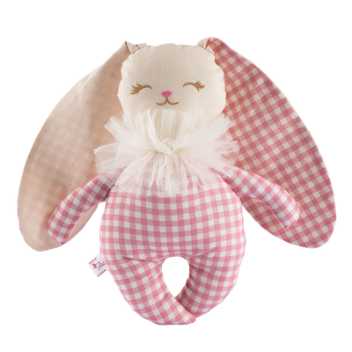 Rabbit with long ears - pink checks