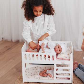 Bunk bed in wood - white-painted