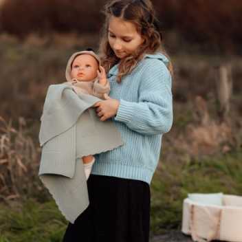 Knitted blanket - sage green