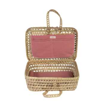 Palm leaf suitcase - rose