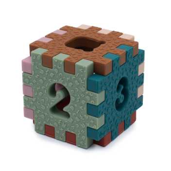 Cubie brick toy - retro colours 