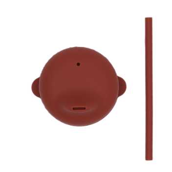 Sippie lid and mini straw - rust