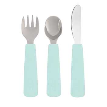 Toddler feedie cutlery set, 3 pieces - minty green