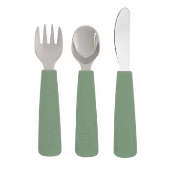 Toddler feedie cutlery set, 3 pieces - sage