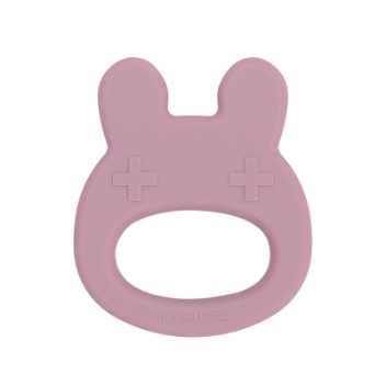 Teether, bunny - dusty rose