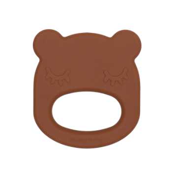 Teether, bear - chocolate brown