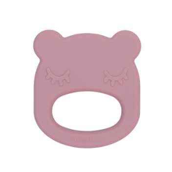 Teether bear - dusty rose