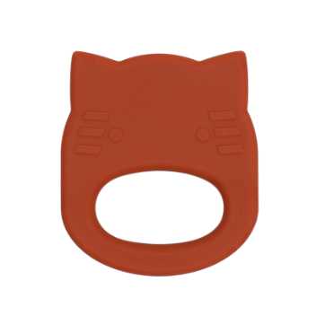 Teether, cat - burnt orange