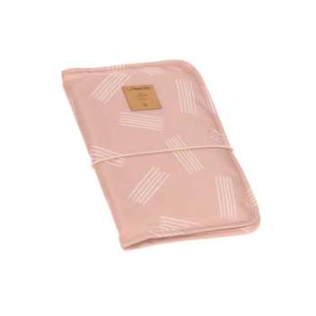 Pusletaske/underlag - rosa med striber