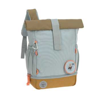 Mini rolltop backpack nature - light blue