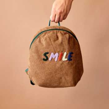 Small backpack in velvet – smile 