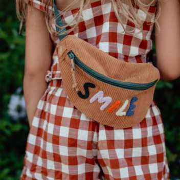 Small backpack in velvet – smile