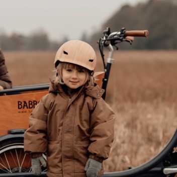 Bicycle helmet with retro look - wooden look
