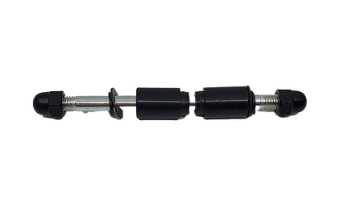 Short axle, black, grey, and white - from 3 to 2 wheels