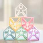 Houses and figures - pastel colours