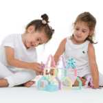 Houses, figures and trees - pastel colours