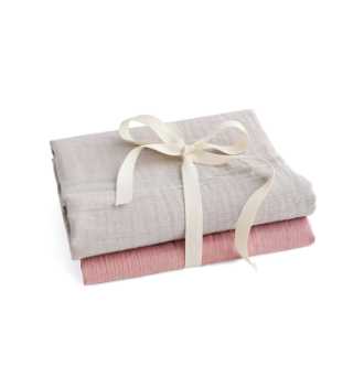 Baby Muslin 2-pack - stone grey and blush