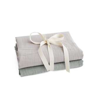 Baby Muslin 2-pack - stone grey and sage