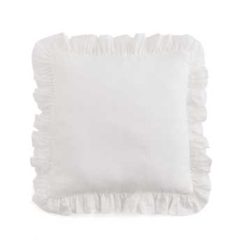 Ruffles cushion cover - white