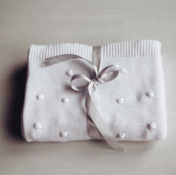 Baby blanket - white popcorn