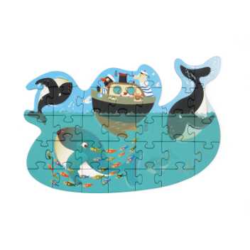 Contour puzzle - whales