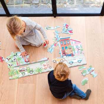 Starter & floor puzzle - on the road