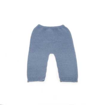 Warm knit trousers - soft blue