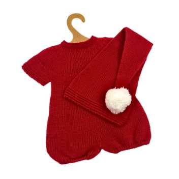 Christmas set - knitted suit & Santa hat