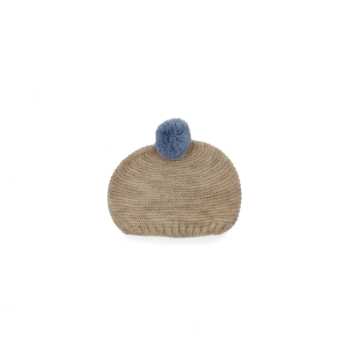 Knitted beanie - soft blue