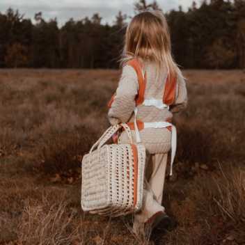 Basket suitcase - flower print