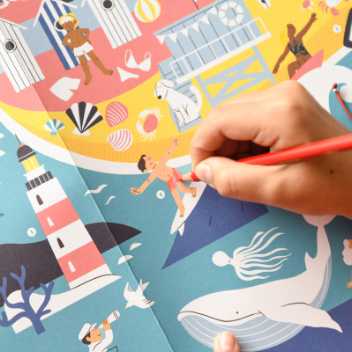 Colouring poster - seaside