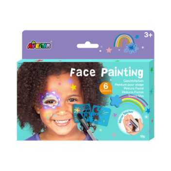 Face painting with stencils - outer space