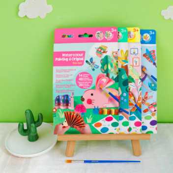 Origami & watercolour painting - garden