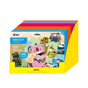 Display for scratch with joint puppet