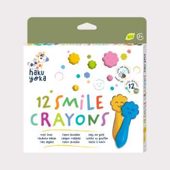 12 crayons - smiling faces
