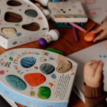 My first crayons - shaped like stones