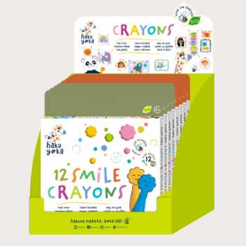 Display for crayons - owls and smiling faces
