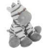 Sitting grey zebra with rattle - small - icon