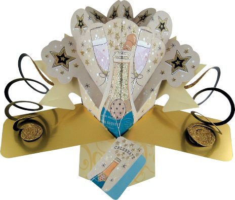 Pop-up kort - champagne