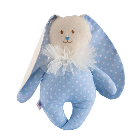 Rabbit with long ears - soft blue with stars - 2