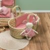 Small doll's cradle in palm leaves - rose  - icon_2