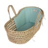 Large doll's cradle in palm leaves - soft green - icon