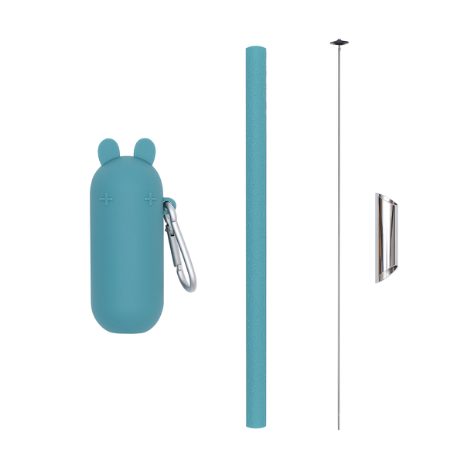 Bubble tea straws & bunny keepie - blue dusk
