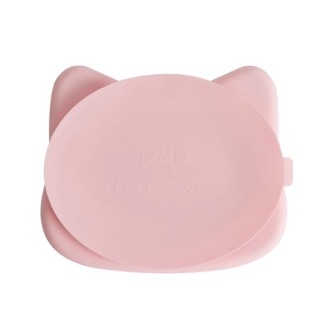 Cat stickie plate - powder pink - 5